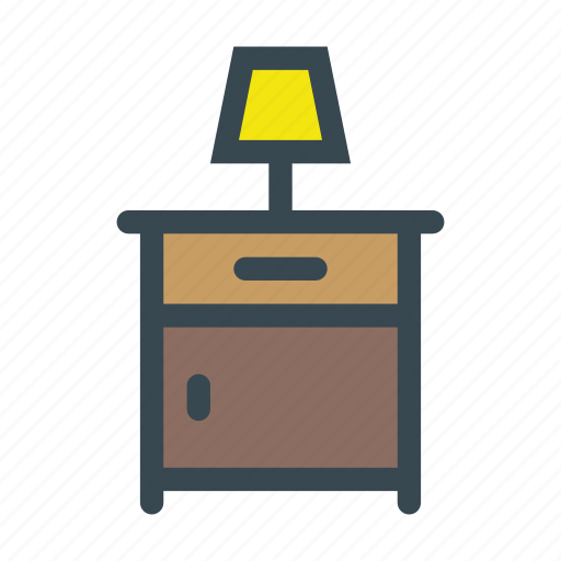 Bedside, furniture, lamp, light, nightstand, table icon - Download on Iconfinder