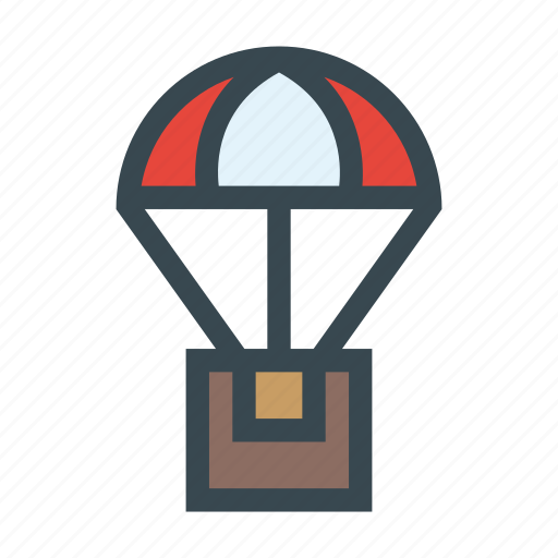 Air, box, delivery, help, parachute, solidarity icon - Download on Iconfinder