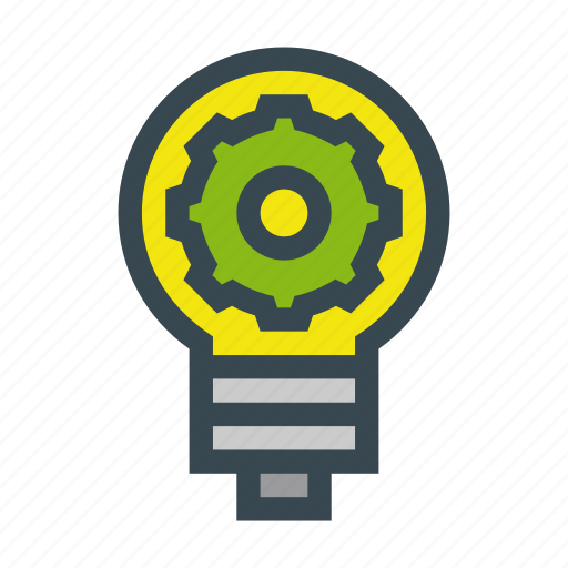 Bulb, cogwheel, gear, idea, work icon - Download on Iconfinder