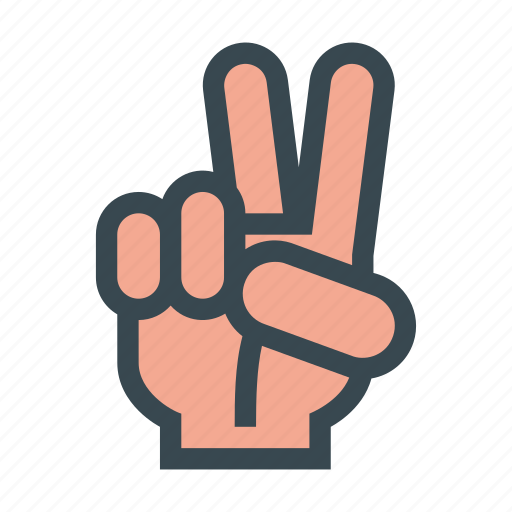 Fingers, gesture, hand, peace, two icon - Download on Iconfinder