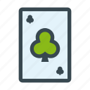 ace, card, clubs, of, poker