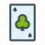 ace, card, clubs, of, poker 