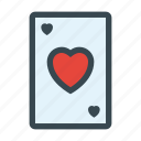 ace, card, hearts, of, poker