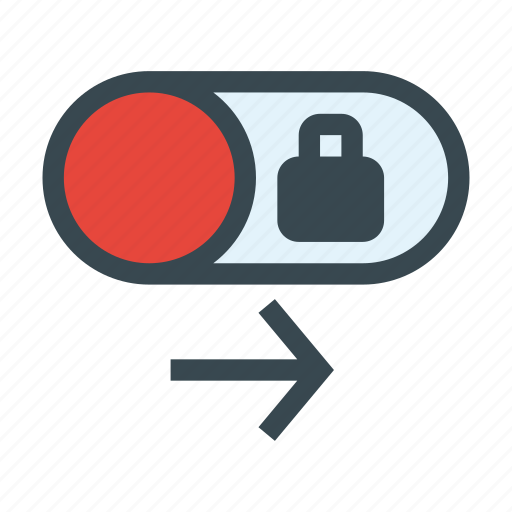 Lock, locked, on, right, slide, toggle icon - Download on Iconfinder