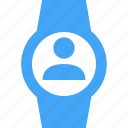 avatar, clock, smart watch, time, user, watch