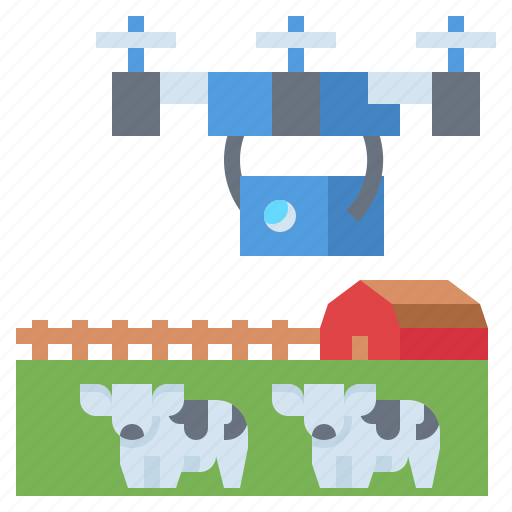 Barn, controller, drone, farm, fly, smart, cow icon - Download on Iconfinder