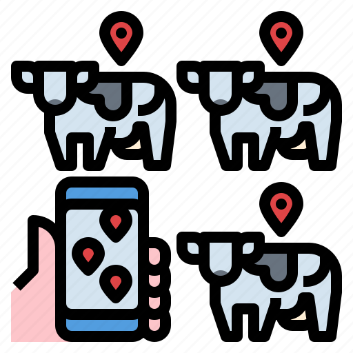 Cow, farm, fram, location, map, smart icon - Download on Iconfinder
