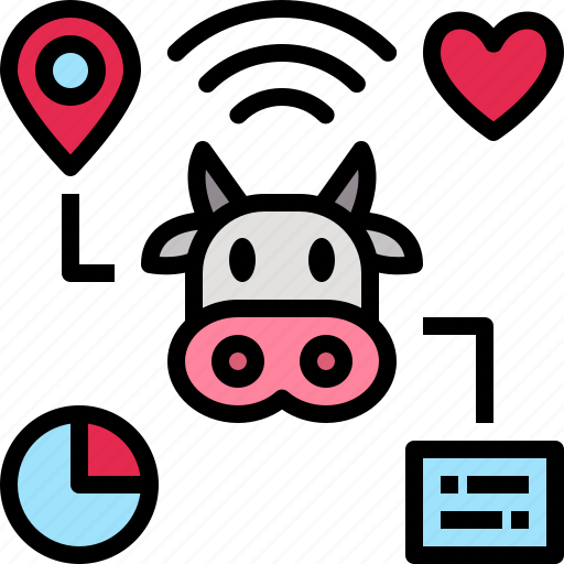 Livestock, cow, smart farm, farming, agriculture, technology icon - Download on Iconfinder
