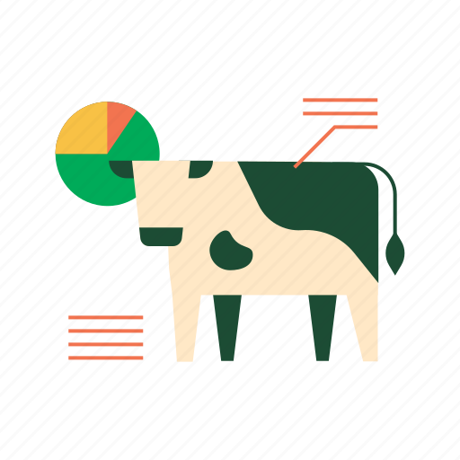 Analyze, animal, cow, domesticated animal, farming, information, smart farm icon - Download on Iconfinder