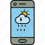 weather, app, mobile, phone, smartphone, cellphone, application 