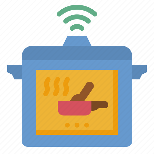 Pot, automatic, cooking, machine, wifi icon - Download on Iconfinder