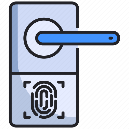 Door, finger, home, knob, print, security, smart icon - Download on Iconfinder