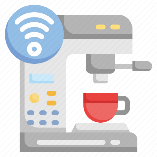 Coffee, machine, espresso, domotics, hot, wifi icon - Download on Iconfinder