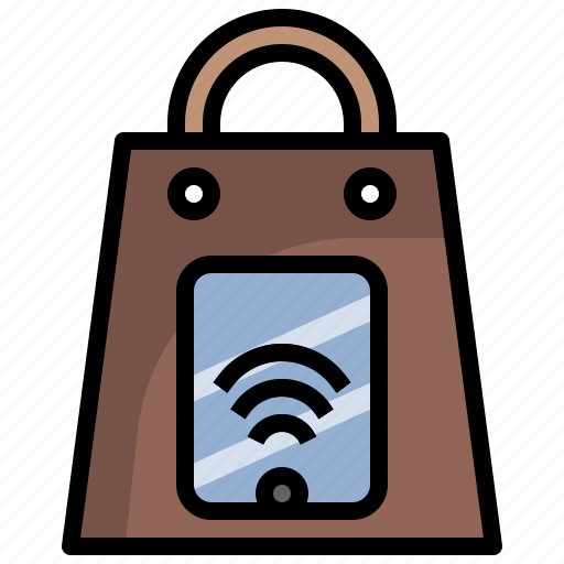 Smart, shopping, cart, commerce, phone, wifi icon - Download on Iconfinder