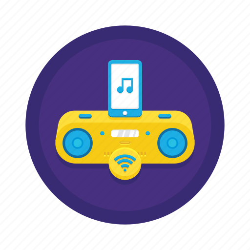 Speaker, bluetooth speaker, charging dock, music icon - Download on Iconfinder