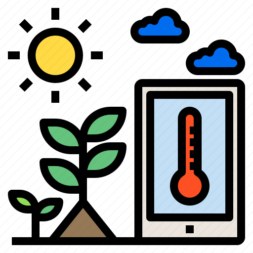 Plants, smartphone, sun, temperature icon - Download on Iconfinder