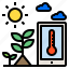 plants, smartphone, sun, temperature 
