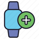 smartwatch, gadget, wristwatch, iwatch, device, plus, add, create, new