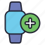 smartwatch, gadget, wristwatch, iwatch, device, plus, add, create, new 