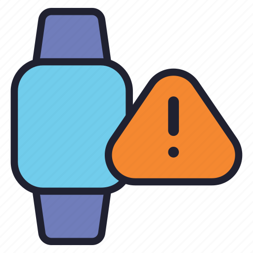 Smartwatch, gadget, wristwatch, iwatch, device, warning, alert icon - Download on Iconfinder