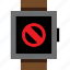 denied, forbidden, sign, smartwatch, watch, wrist 