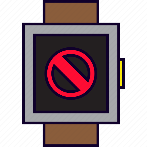 Denied, forbidden, sign, smartwatch, watch, wrist icon - Download on Iconfinder