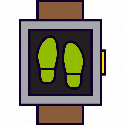 Count, footsteps, pedometer, smartwatch, watch, wrist icon - Download on Iconfinder