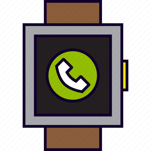 Call, incoming, smartwatch, talk, watch, wrist icon - Download on Iconfinder