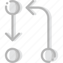 arrow, cycle, direction, orientation, transfer 