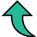 arrow, direction, orientation, upward