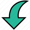 arrow, direction, downward, orientation
