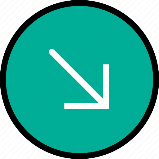 Arrow, diagonal, direction, down, orientation, right icon - Download on Iconfinder