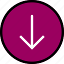 arrow, direction, down, orientation