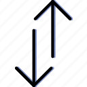 arrow, both, direction, orientation, vertical, ways