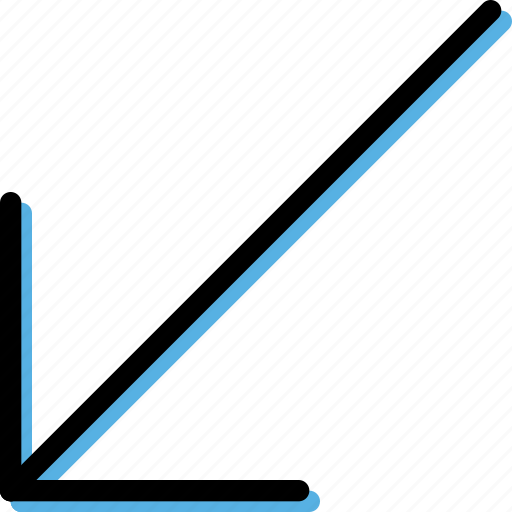 Arrow, bottom, direction, left, orientation icon - Download on Iconfinder