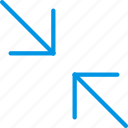 arrow, diagonal, direction, minimize, orientation