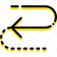 arrow, cycle, direction, half, orientation 