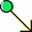 arrow, bottom, direction, drag, orientation, right