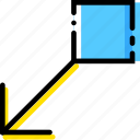 arrow, bottom, direction, drag, left, orientation