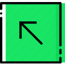 arrow, diagonal, direction, left, orientation, up