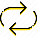 arrow, direction, orientation, syncronise