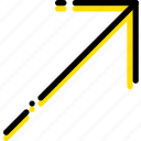 arrow, direction, orientation, right, top