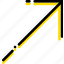 arrow, direction, orientation, right, top 