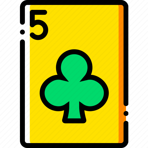 Card, casino, clubs, five, gamble, of, play icon - Download on Iconfinder