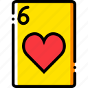 card, casino, gamble, hearts, of, play, six