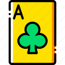 ace, card, casino, clubs, gamble, of, play