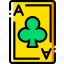 ace, card, casino, clubs, gamble, of, play 
