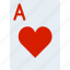 ace, card, casino, gamble, hearts, of, play 