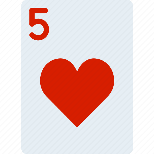 Card, casino, five, gamble, hearts, of, play icon - Download on Iconfinder