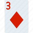 card, casino, diamonds, gamble, of, play, three